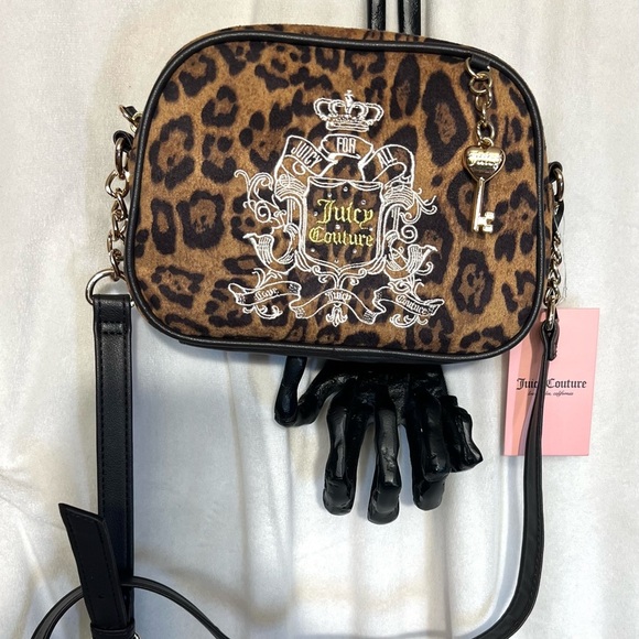 🐆JUICY COUTURE VIRAL NATURAL CHOCOLATE LEOPARD JUICY FOR ALL CROSSBODY BAG🐆NWT - Picture 8 of 13